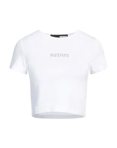 Rotate Birger Christensen Woman T-shirt White Size 10 Organic Cotton, Modal, Elastane