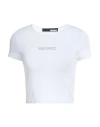 Rotate Birger Christensen Rotate Ladies Bright White Logo Applique Cropped T-shirt In White