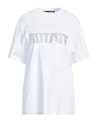Rotate Birger Christensen Woman T-shirt White Size M Organic Cotton In Gray