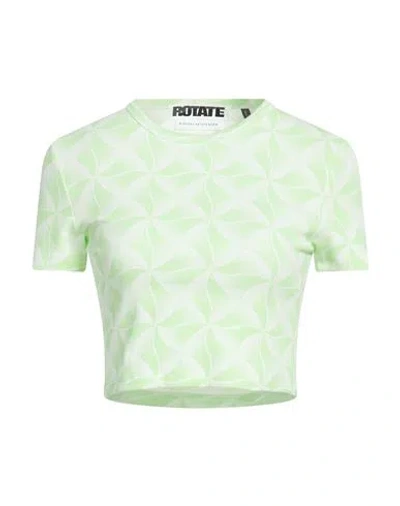 Rotate Birger Christensen Woman T-shirt Light Green Size M Organic Cotton, Elastane