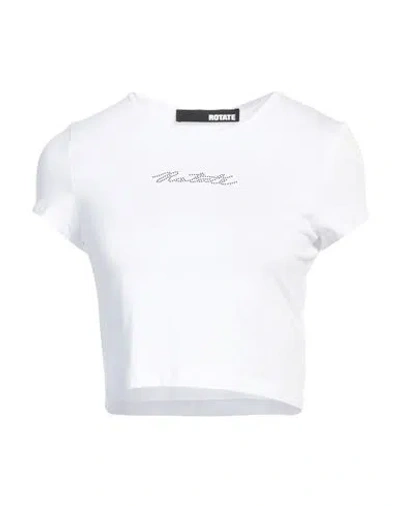 Rotate Birger Christensen Woman T-shirt White Size 4 Organic Cotton, Modal, Elastane