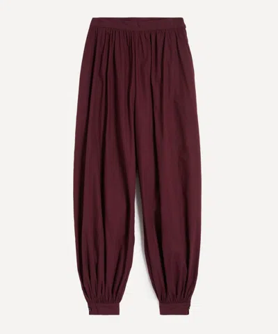 Rotate Birger Christensen Women's Bordeaux Balloon Pleated Trousers In Burgundy