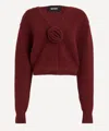 Rotate Birger Christensen Rotate Birgerchristensen Puff Sleeve Knit Cardigan In Burgundy