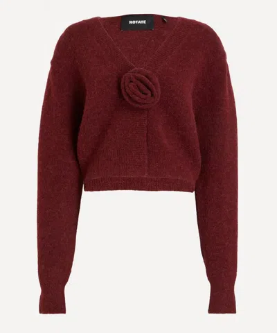 ROTATE BIRGER CHRISTENSEN ROTATE BIRGER CHRISTENSEN WOMEN'S BORDEAUX KNIT PUFF-SLEEVE CARDIGAN