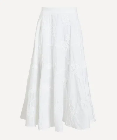 Rotate Birger Christensen Women's Bright White Flower Maxi Skirt