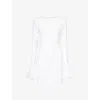 ROTATE BIRGER CHRISTENSEN ROTATE BIRGER CHRISTENSEN WOMEN'S BRIGHT WHITE PEARL-EMBELLISHED RECYCLED-POLYESTER MINI DRESS