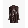 Rotate Birger Christensen Blazer Mini Dress In Chicory Coffee