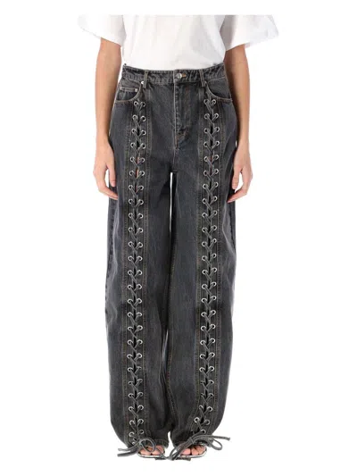 ROTATE BIRGER CHRISTENSEN WOMEN'S DENIM LACED LEG PANT