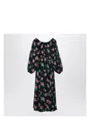 Rotate Birger Christensen Dress With Floral Pattern In Recycled Polyester In Blue