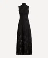 Rotate Birger Christensen Women's Flower Mesh Maxi Dress In Black