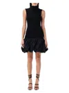 Rotate Birger Christensen Rotate Birgerchristensen Knit Racer Cut Mini Dress In Black
