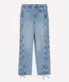 Rotate Birger Christensen Womens Vintage Blue Rotta Laced Denim Jeans In Blue