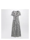 Rotate Birger Christensen 旋转birger Christensen Light Grey Chiffon Midi连衣裙与亮片 In Grey