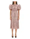 Rotate Birger Christensen Midi Dress With Sequin Fringe Detailing In Pink