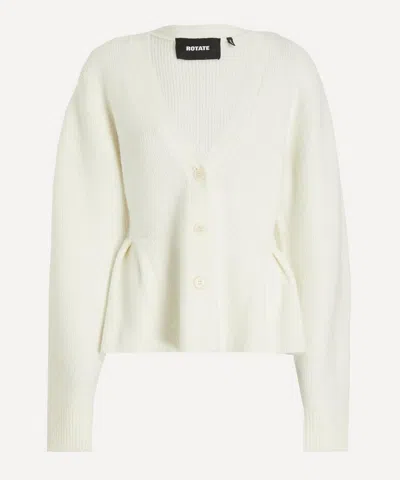 Rotate Birger Christensen Women's Peplum Knit Cardigan In White