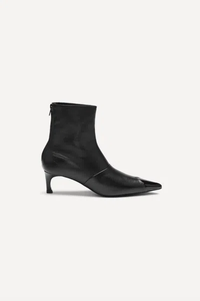 ROTATE BIRGER CHRISTENSEN WOMEN'S POINTED LEATHER BOOT IN BLACK