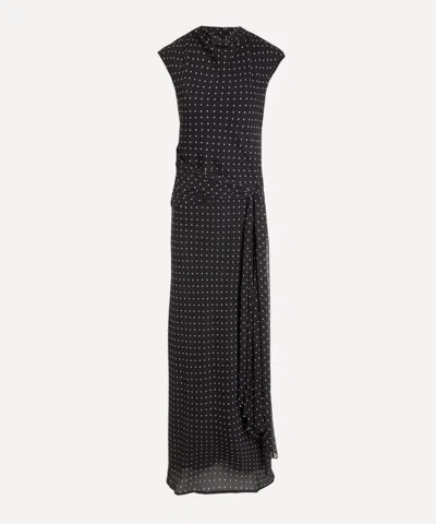 ROTATE BIRGER CHRISTENSEN ROTATE BIRGER CHRISTENSEN WOMEN'S POLKA DOT TIE MAXI DRESS
