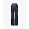 Rotate Birger Christensen Womens Sky Captain Braided-pattern Five-pockets Recycled-polyester Trouser In Sky Captain