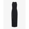 Rotate Birger Christensen Rotate Sleeveless Crepe Evening Dress With Rear Zip In Black