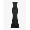 Rotate Birger Christensen Rotate Strapless Black Evening Dress With Fitted Bodice And Flowing Skirt In Black