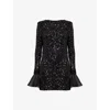 Rotate Birger Christensen 'open-back Sequin Mini Dress In Black