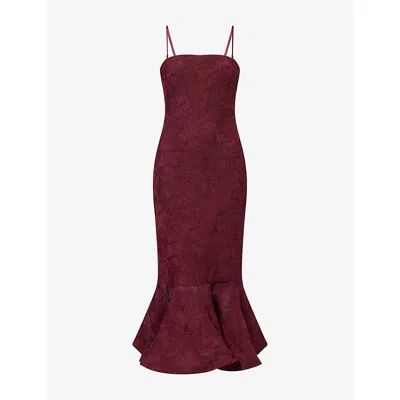 Rotate Birger Christensen Womens Decadant Chocolate Flower Flounce Woven Maxi Dress In Purple