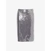Rotate Birger Christensen Sequined Mesh Midi Skirt