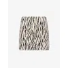 Rotate Birger Christensen Womens Egret Comb Printed Faux-fur Cotton-blend Mini Skirt In Multi