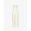 Rotate Birger Christensen Womens Egret Comb Satin Floral Silk Midi Dress