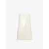 Rotate Birger Christensen Rotate Ivory Paillette-embellished Dress With Straight Neckline In White