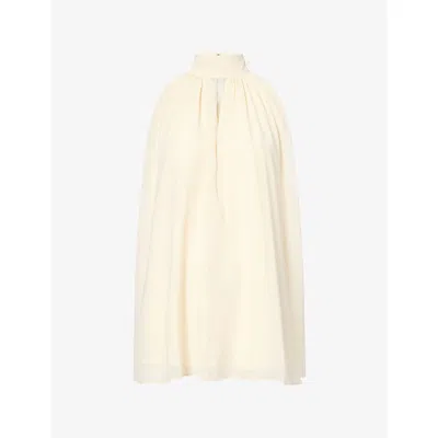 Rotate Birger Christensen Womens Halterneck Front-slit Chiffon Top Turtledove In Neutral