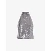 Rotate Birger Christensen Rotate Halter Neck Top With Sequin Embellishments