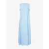 Rotate Birger Christensen Womens Cerulean Karla Sleeveless Stretch-cotton Maxi Dress In Blue