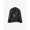Rotate Birger Christensen Rotate Oversized Biker Jacket In Brown