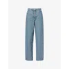 Rotate Birger Christensen Womens Blue Mirage Berina Wide-leg Denim Jeans In Blue