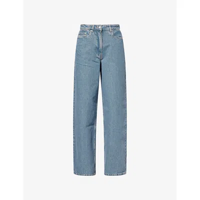 Rotate Birger Christensen Womens Blue Mirage Berina Wide-leg Denim Jeans