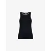 Rotate Birger Christensen Womens Anthracite Mallo Sleeveless Stretch-woven Top In Black