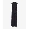 Rotate Birger Christensen Womens 1000 Black Comb. Tied-waist Floral-print Woven Maxi Dress In Black