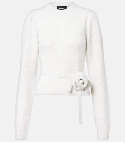 Rotate Birger Christensen Wool And Alpaca-blend Sweater In White