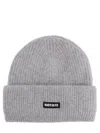 Rotate Birger Christensen Logo-patch Beanie Hat In Gray