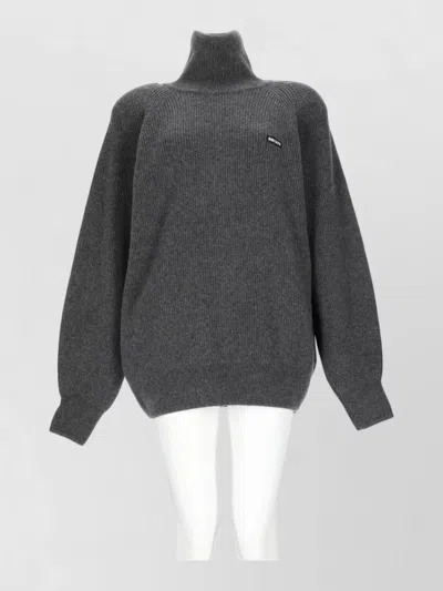 Rotate Birger Christensen Wool Cashmere Sweatshirt In Gray