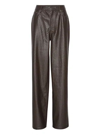 Rotate Birger Christensen Woven Five-pocket Trousers In Brown
