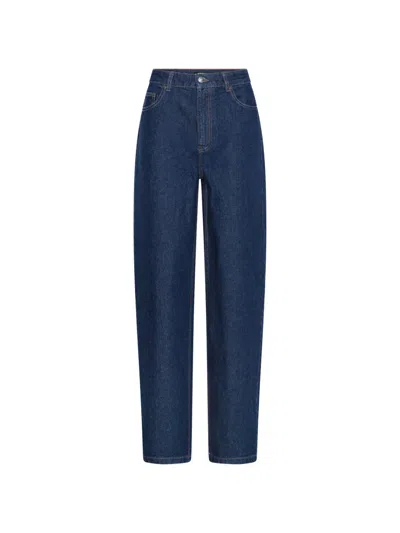 Rotate Birger Christensen Woven Wide Pants In Blue