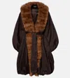 Rotate Birger Christensen Rotate Donatella Faux Fur Collar Coat In Brown