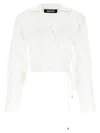 Rotate Birger Christensen Rotate Birgerchristensen Wraparound Shirt Top In White