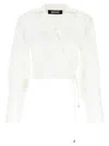 Rotate Birger Christensen Rotate Birgerchristensen Wraparound Shirt Top In White