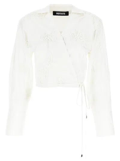 Rotate Birger Christensen 'wrap Cotton' Shirt In White