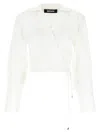 Rotate Birger Christensen Rotate Birgerchristensen Wraparound Shirt Top In White