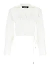 Rotate Birger Christensen Rotate Birgerchristensen Wraparound Shirt Top In White