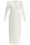 Rotate Birger Christensen Wrap Midi Dress With A Wrap In White